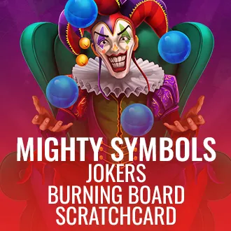 Mighty Symbols: Jokers Burning Board Scratchcard